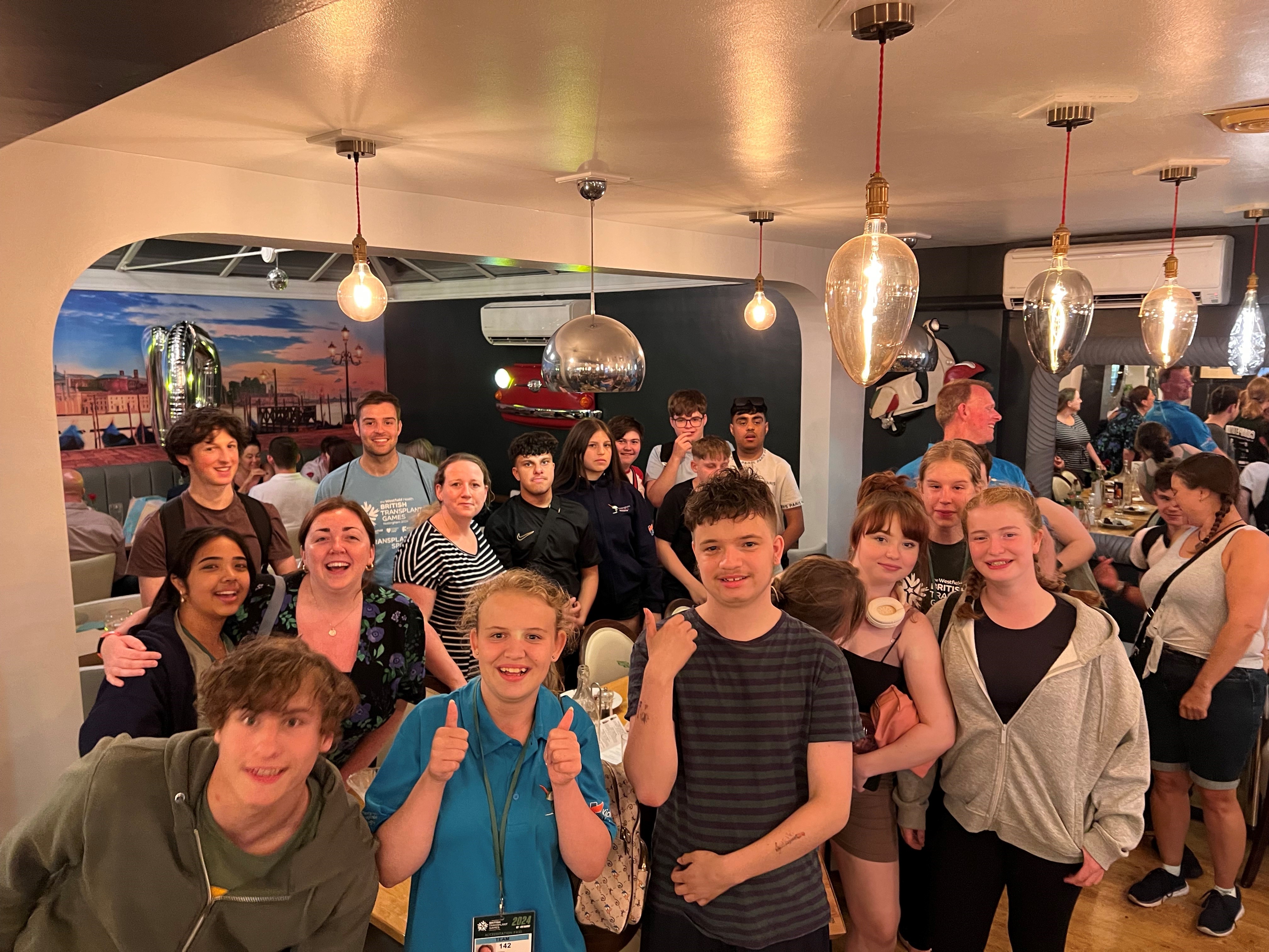 Group photos after teens social at Amores