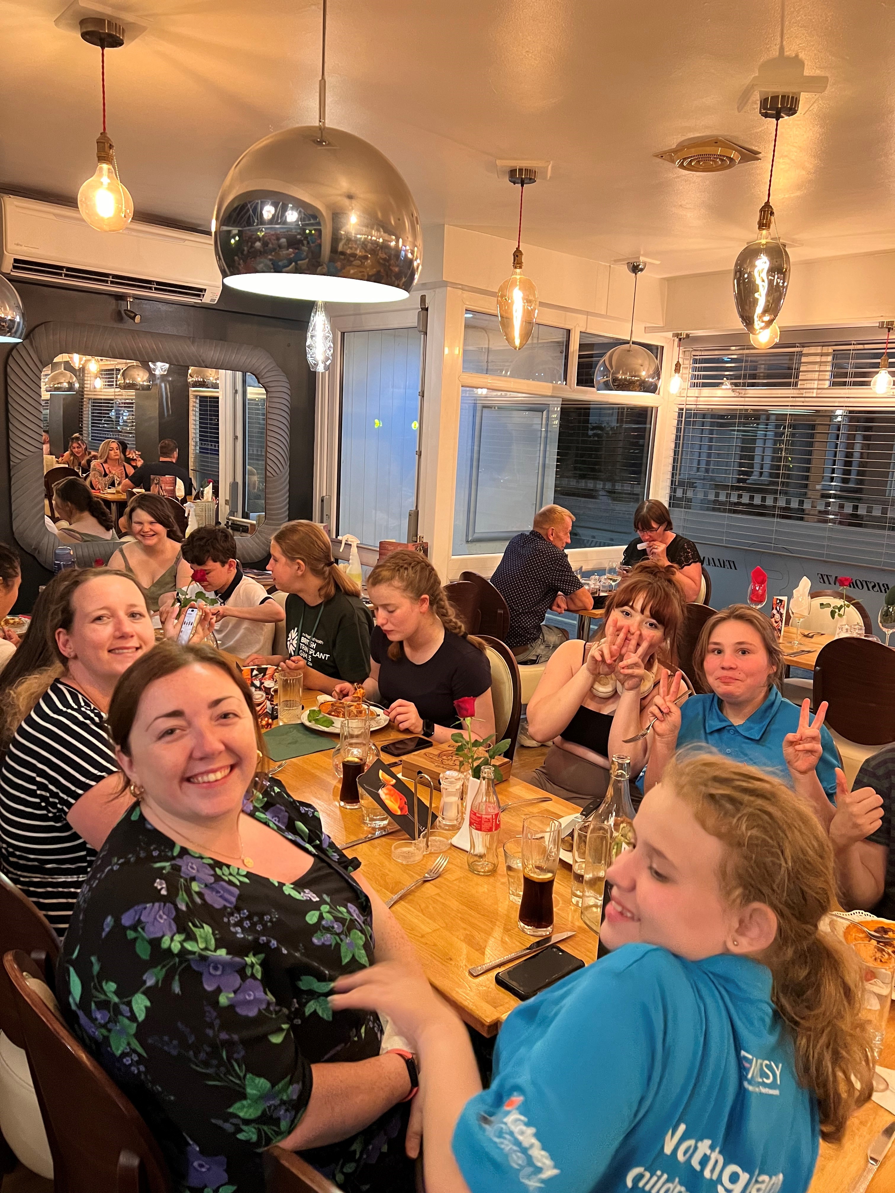 Teenage social meal at Amores