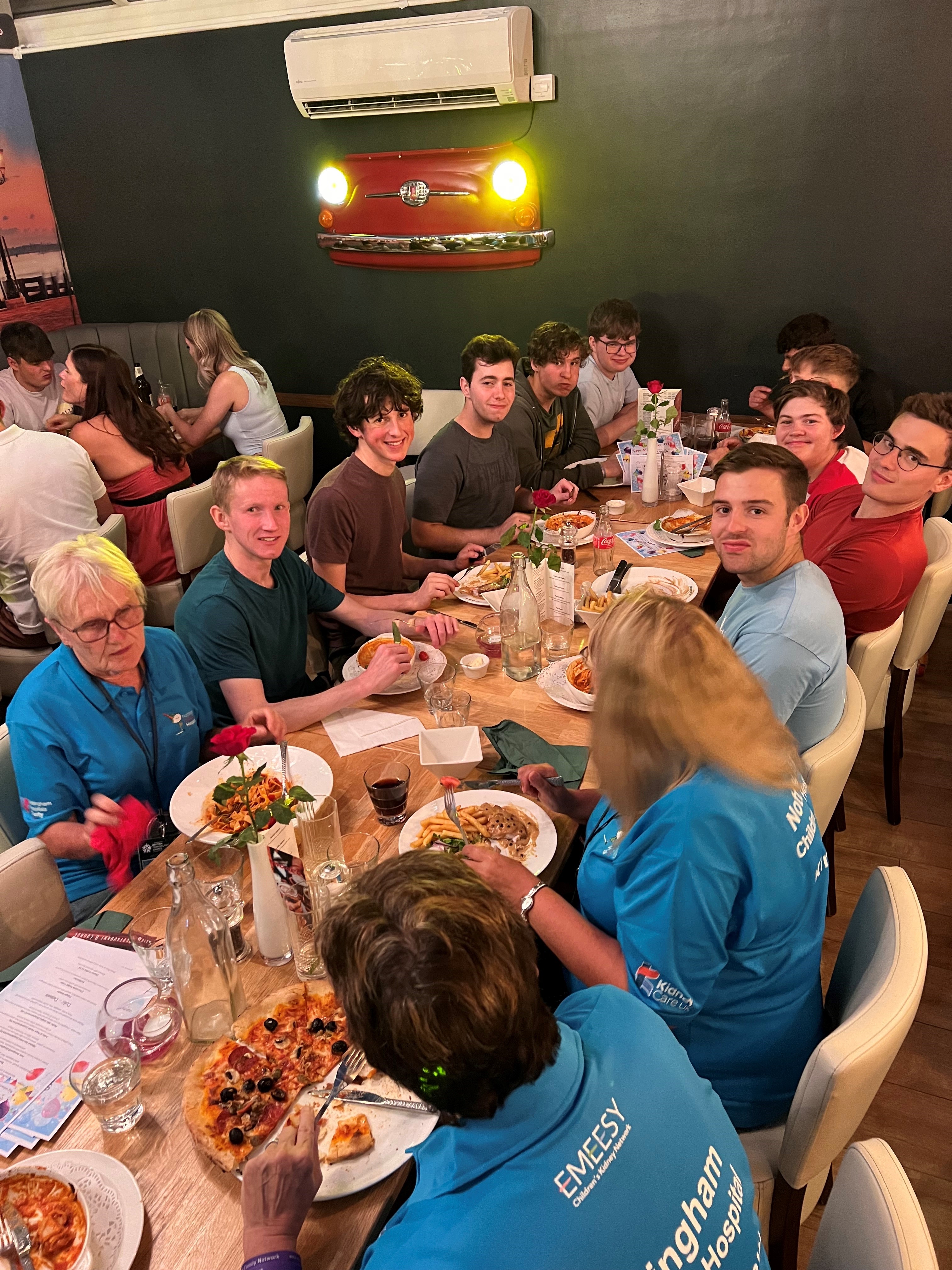 Teenage social meal at Amores